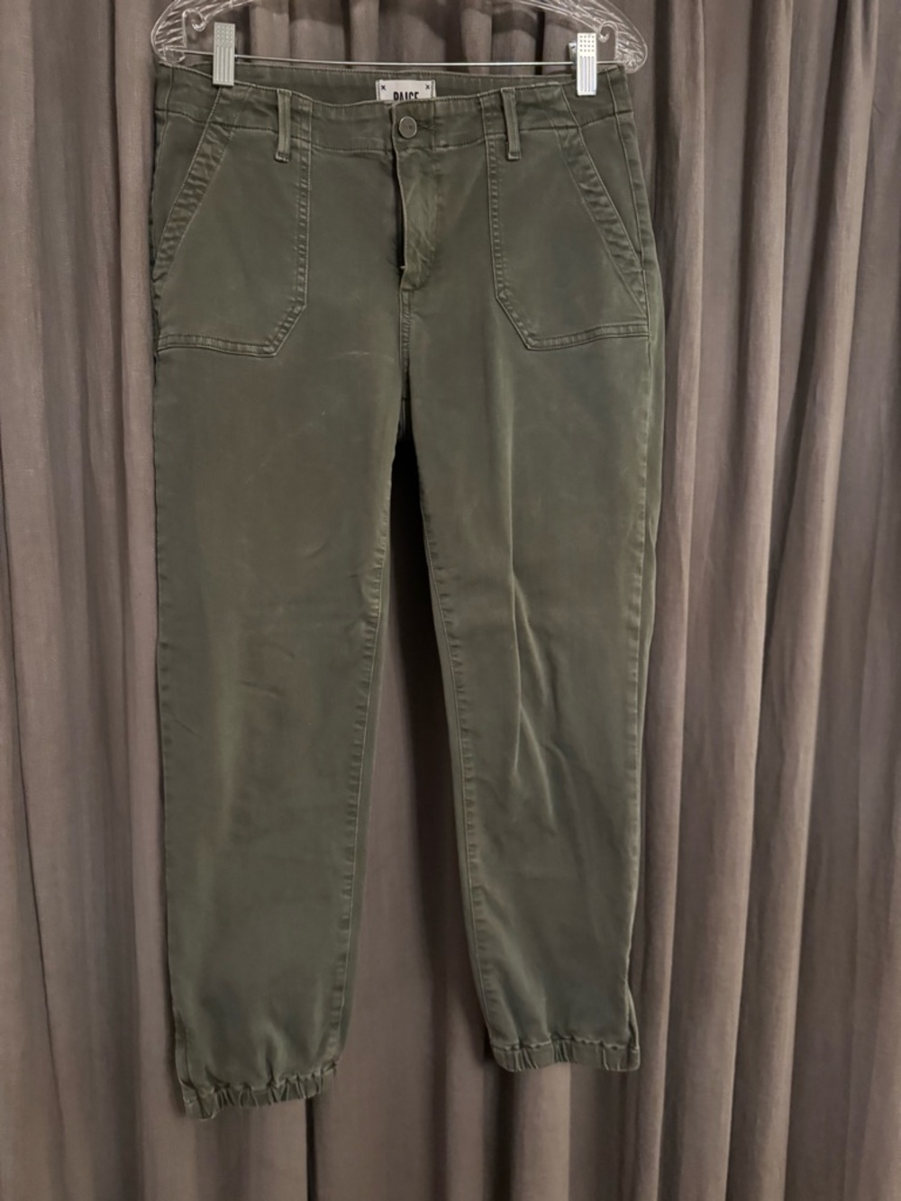 Paige Olive Green Casual Comfy Pants with stretch size 29